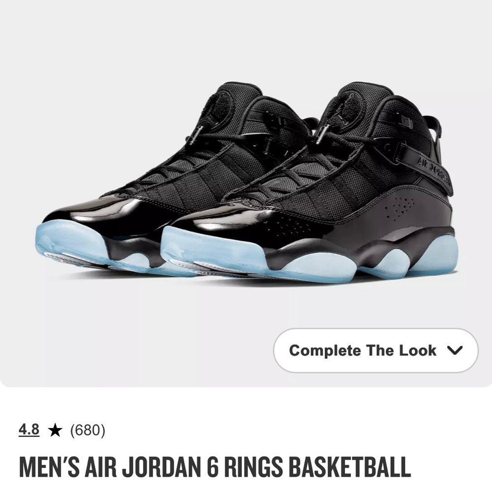 Air Jordan 6 Rings Black Sneakers - Picture 8 of 8